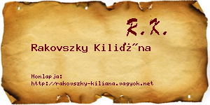 Rakovszky Kiliána névjegykártya